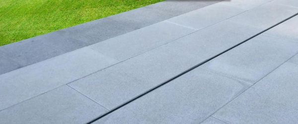 Schlitzrinne 90 Grad Edelstahl superflach 1 Meter Bauhöhe 75mm